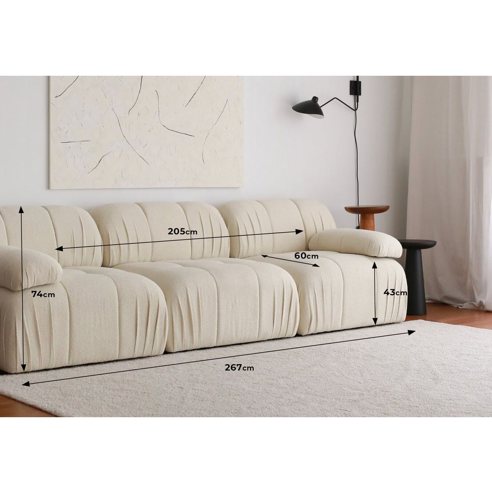 Soli 3 Sjedala - Bijela Troosna Sofa slika 11