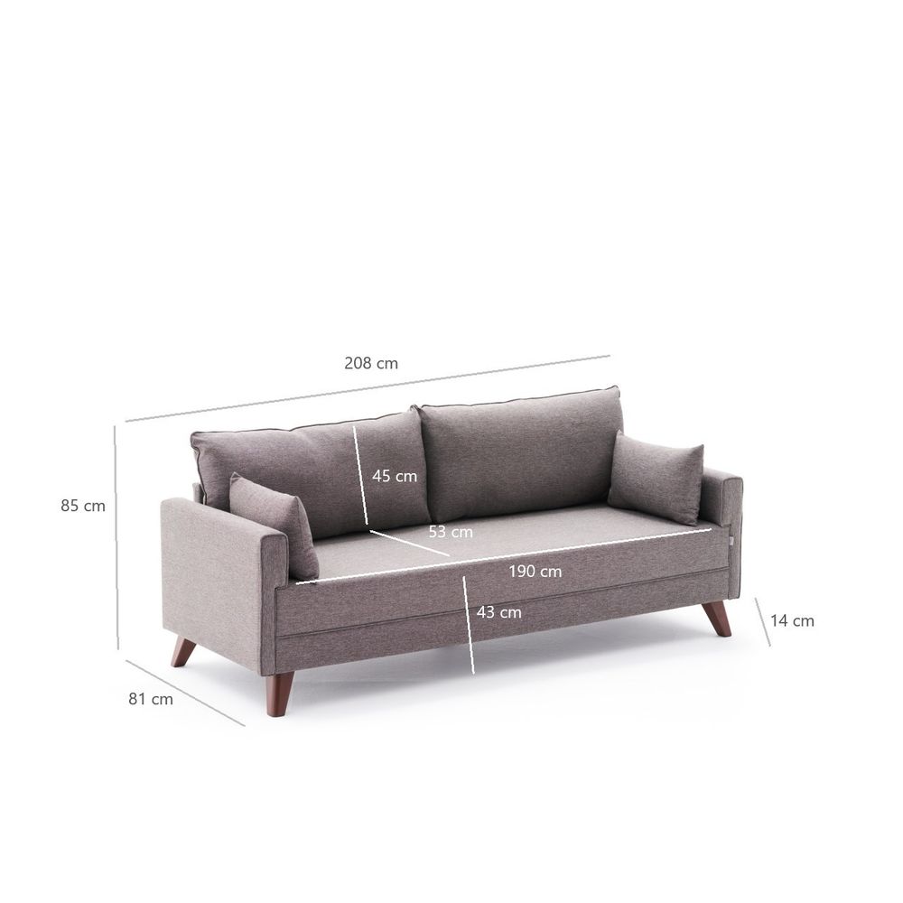 Bella Sofa za 3 Osobe - Braon slika 8