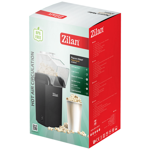 Zilan Aparat za kokice, 1200 W, crna - ZLN8044/BK slika 2