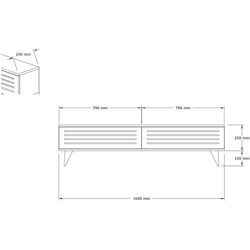 Hill - Walnut, White Walnut
White TV Stand slika 5