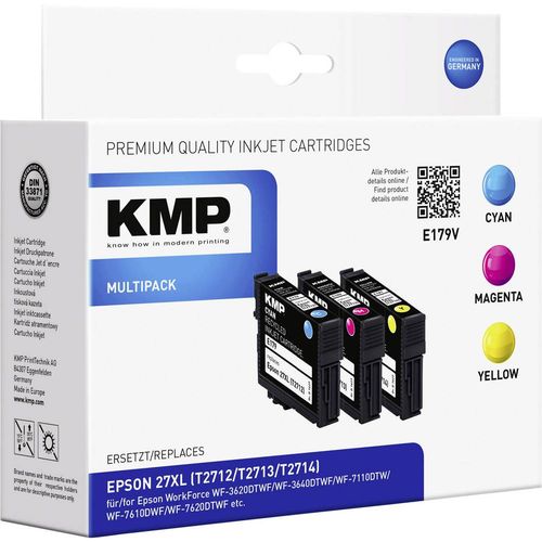 KMP tinta zamijenjen Epson T2715, 27XL kompatibilan kombinirano pakiranje cijan, purpurno crven, žut E179V 1627,4005 slika 1