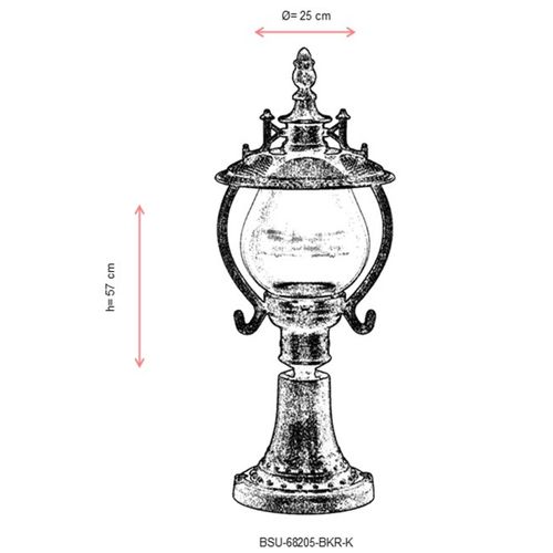 BSU-68205-BKR-K Braon Lampa za Spoljnu Montažu slika 3