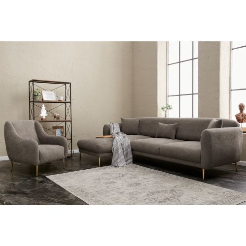 Atelier Del Sofa Kutna garnitura na razvlačenje, Sivo Zlato, Simena Left - Grey slika 3