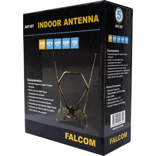 Falcom Antena sobna sa pojačalom, UHF/VHF, crna - ANT-207 slika 2