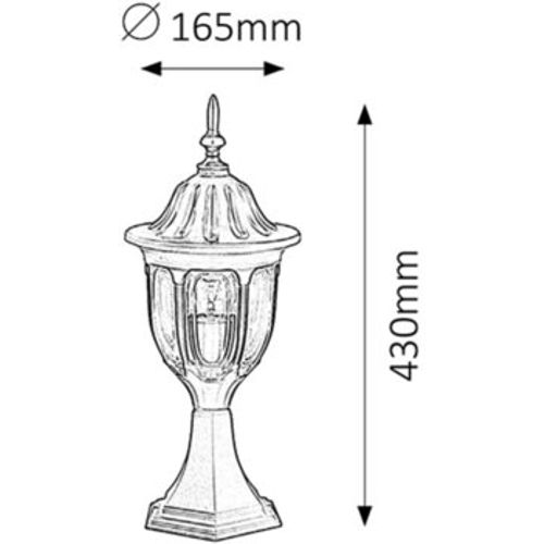 Rabalux Milano spoljna lampa43cm E27 60W crnaIP43 Spoljna rasveta slika 2