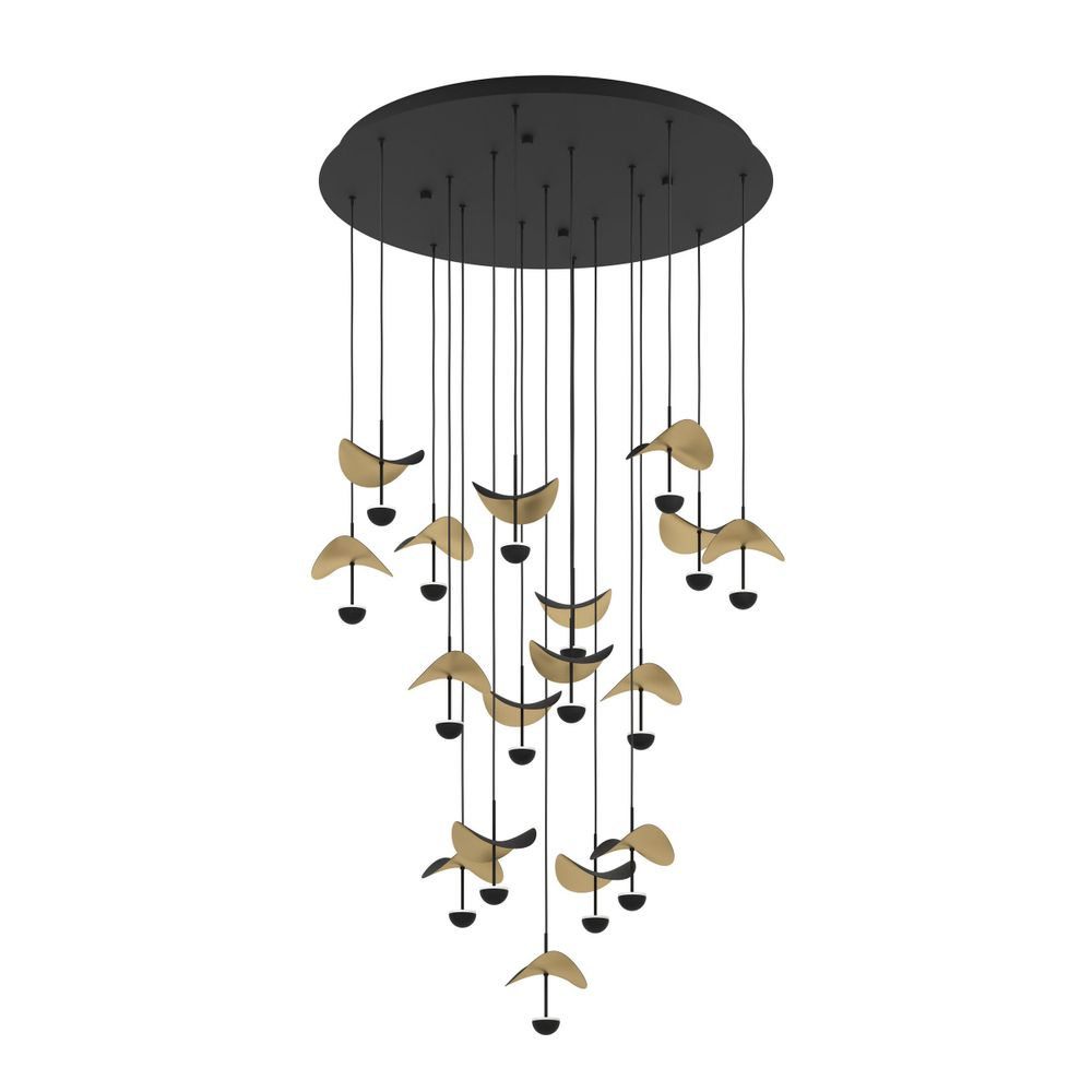 DRACERA Luster - LED Osvjetljenje u Crnoj i Zlatnoj Boji slika 1