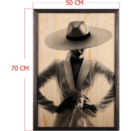 Wallity Drvena uokvirena slika, Woman Hat XL slika 3