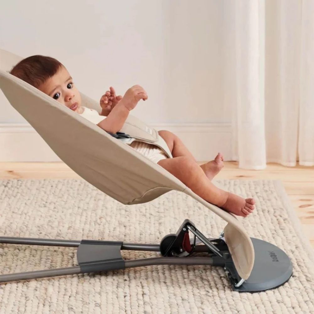 BabyBjörn Ležaljka za bebu Bouncer Soft Woven, Brown/Beige slika 3