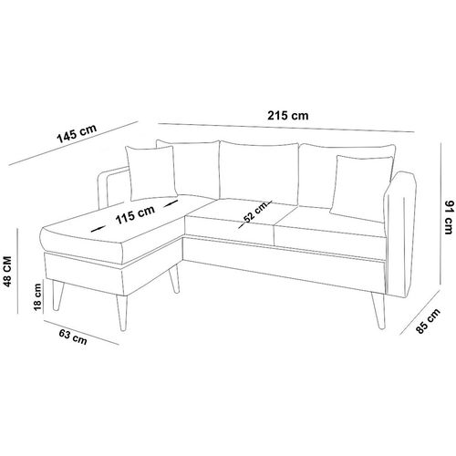 Atelier Del Sofa Kutna garnitura, Sofia Corner Left - Sea Green slika 4