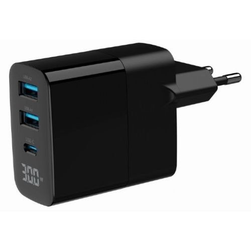 TA-UC-PDQC30LCD-BK-02 Gembird GaN USB brzi punjac, 30W 3-port (2xUSB-A+ USB-C), LCD, black slika 6