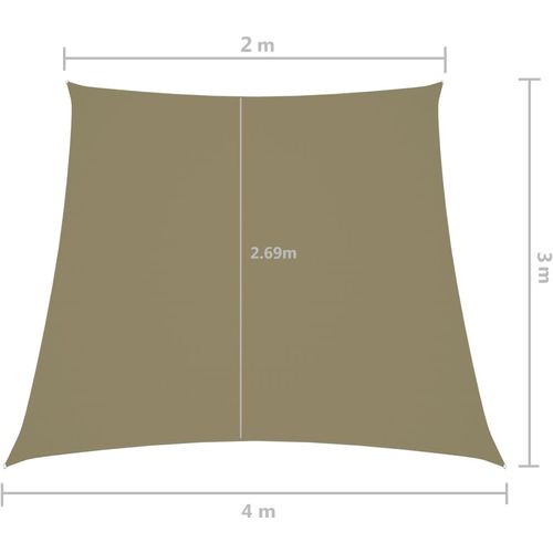 Jedro protiv sunca od tkanine Oxford trapezno 2/4 x 3 m bež slika 12