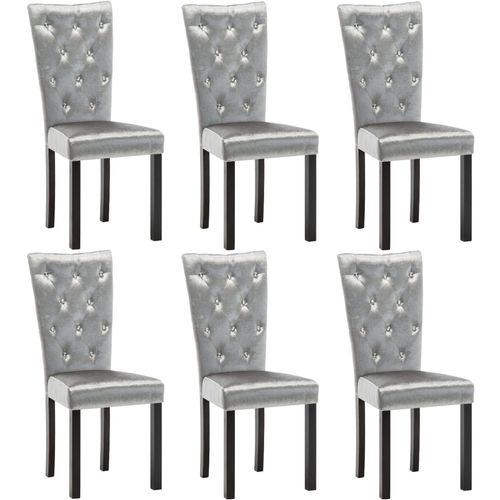 Blagovaonske stolice od baršuna 6 kom srebrne slika 32