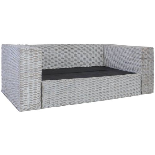 2-dijelni set sofa od prirodnog ratana s jastucima sivi slika 5