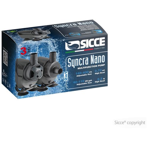 Sicce Syncra Nano Pump 400-140 l/h-H065Mt Wet&Dry 230/240V 50Hz EU 2P 1,5 m slika 1