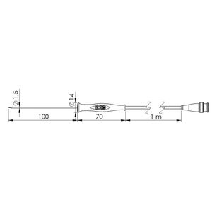 Greisinger GF 1T-E1.5 potopno/utično senzor  -70 do 250 °C  Tip tipala Pt1000