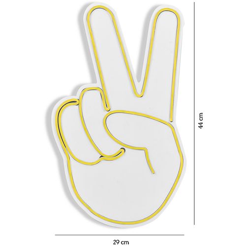 Wallity Ukrasna plastična LED rasvjeta, Victory Sign - Yellow slika 8