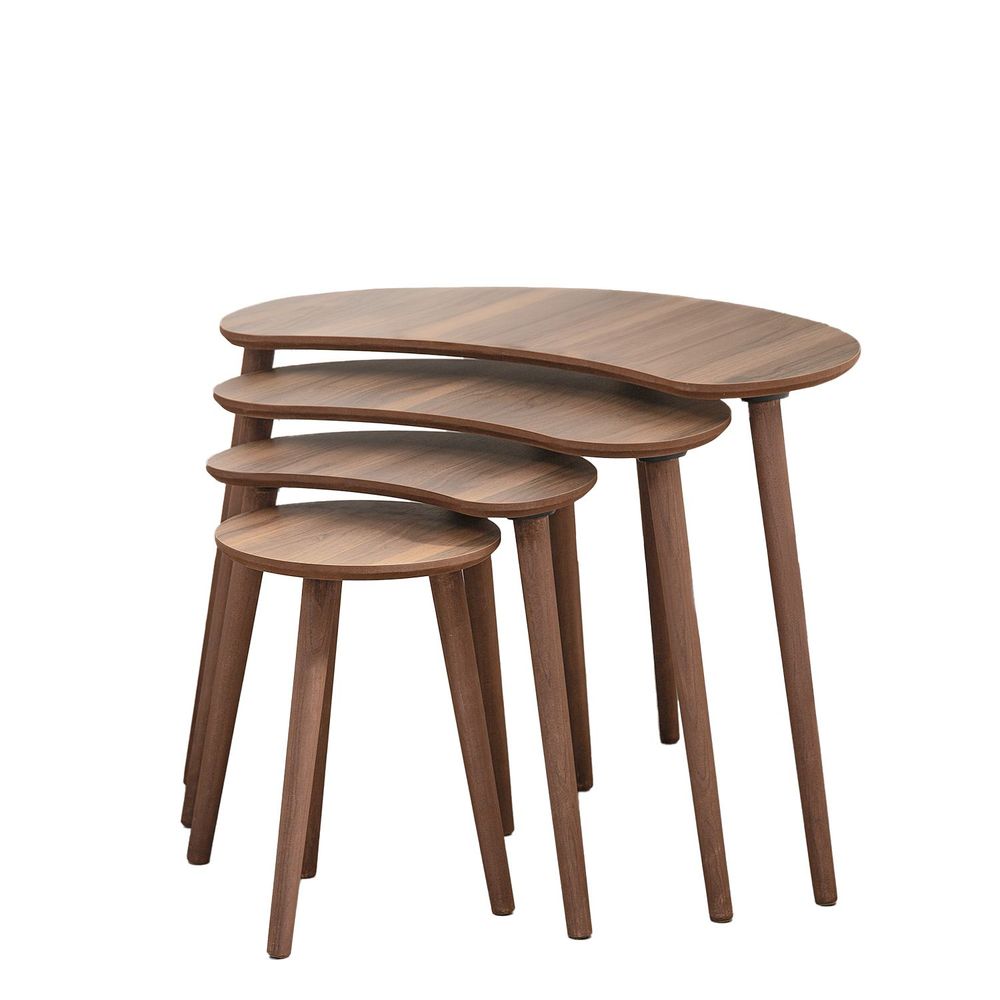 Nesting Table Moon - Set od 4 komada u boji orah slika 5