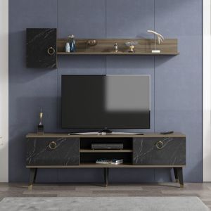 Woody Fashion TV jedinica, Alfa - Black, Walnut