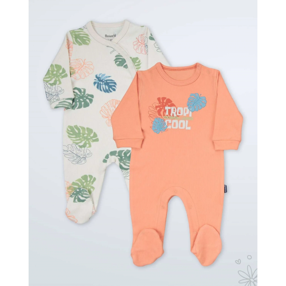 Miniworld Bodi za bebe, Narandžasti - 2kom slika 1