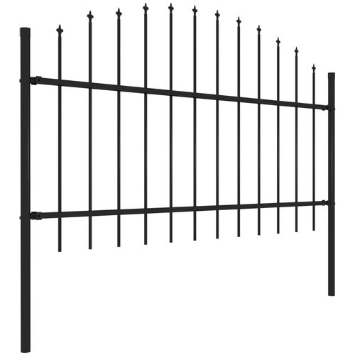 Vrtna ograda s ukrasnim kopljima (1-1,25) x 6,8 m čelična crna slika 16