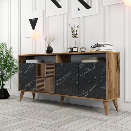 Woody Fashion Konzola, Milan 160 - Walnut, Black Marble slika 2