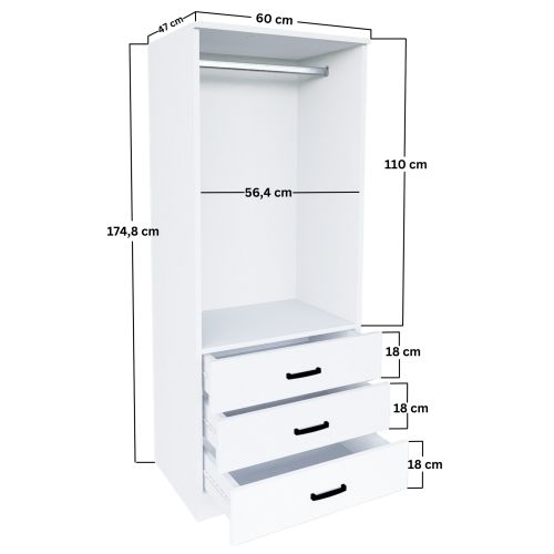 Easy 1600-58 Matte White Wardrobe slika 8