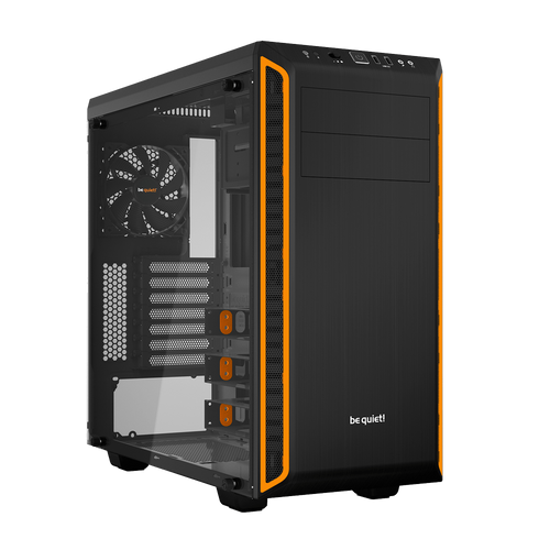 be quiet! BGW20 PURE BASE 600 Window Orange, MB compatibility: ATX / M-ATX / Mini-ITX, Two pre-installed be quiet! Pure Wings 2 140mm fans, Ready for water cooling radiators up to 360mm slika 1