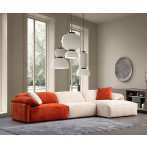 Ugaona sofa Flamingo Corner 4 (L1,5+O1+Chlr) - boje: krem narančasta