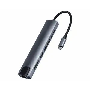 Linkom Adapter konverter Tip C- HDMI/2xUSB 3.0/TF/SD/2xTip C/RJ45 