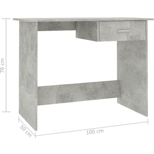 Radni stol siva boja betona 100 x 50 x 76 cm od iverice slika 10