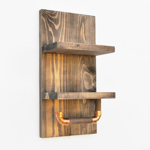 COP054 Walnut Decorative Wooden Wall Shelf slika 2