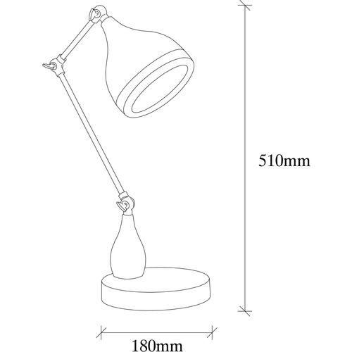 Opviq Stolna lampa SLATE, crno- bakrena, metal, 15 x 30 cm, visina 50 cm, podesiva visina, E27 40 W, Yıldo - 7015 slika 6