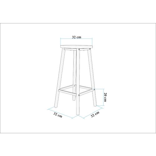 Mola - Barok Black Black Stool slika 6