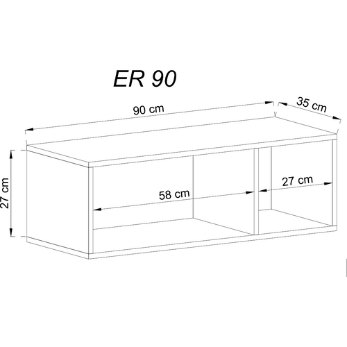 Zidna polica ENJOY ER90 - hrast slika 2