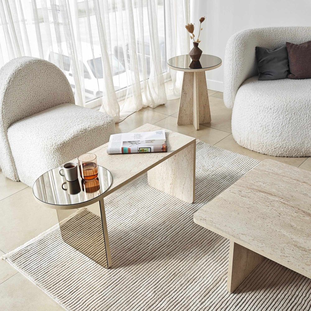 Nesting stolovi Luna, boje: Travertin, Bronza (4 komada) slika 5