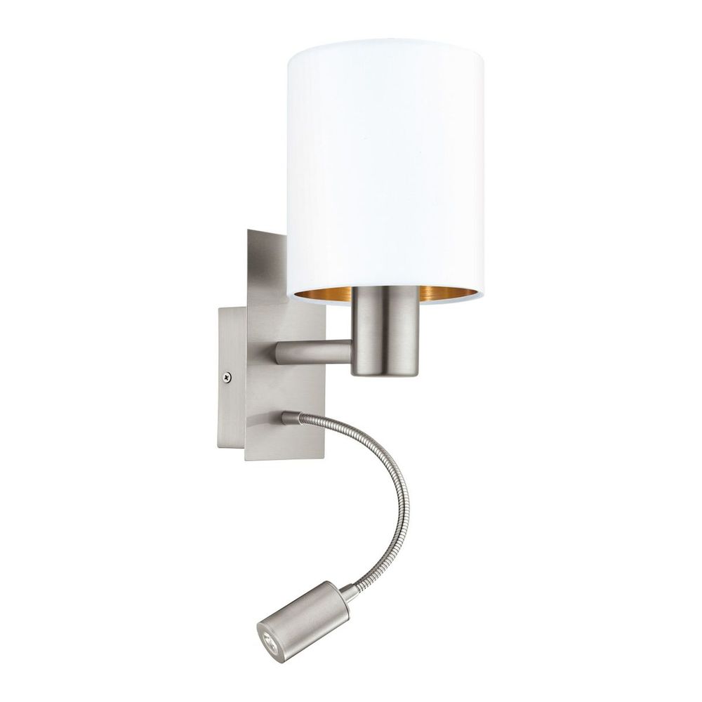 Eglo Pasteri Zidna Lampa 2, E27, LED 3,5W, Nikl-Mat, Bijela-Bakar slika 1