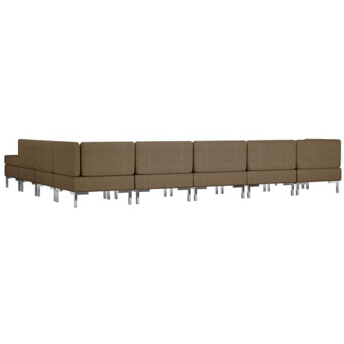 9-dijelni set sofa od tkanine smeđi slika 5