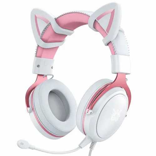 Onikuma X10 Cat Ears Stereo Noise Cancellation Gaming Headset (Pink) slika 1