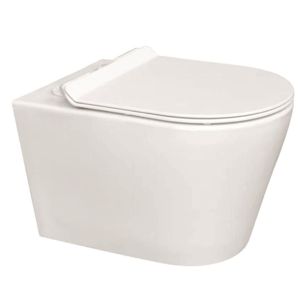 Inter Ceramic wc set 2/1 - viseća školjka bez ruba sa soft close wc daskom, porculan/duroplast, bijela slika 1