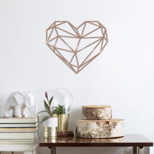 Wallity Metalna zidna dekoracija, Heart - Copper slika 1