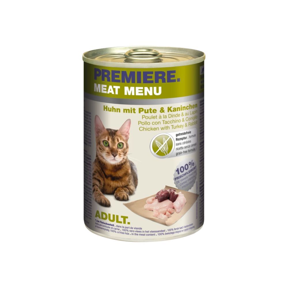 Premiere Cat Meat Menu Adult piletina i puretina 400 g konzerva slika 1