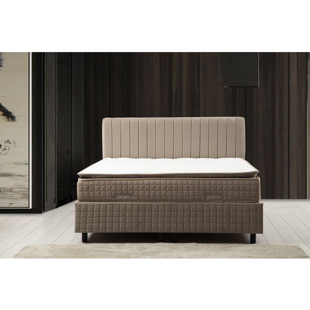 Safir Set 120 x 200 v2 - Jednostruki dušek, postolje i uzglavlje u smeđoj boji slika 2