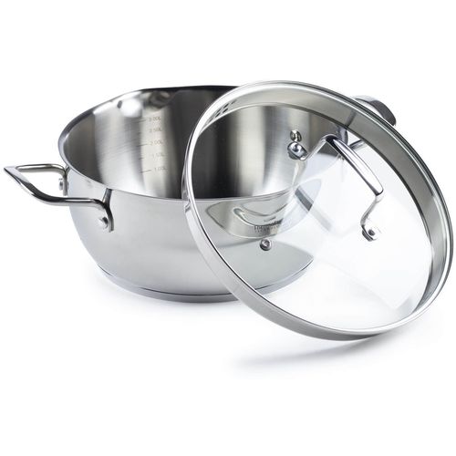 Čelični lonac Rosmarino Pour&amp;Cook II sa staklenim poklopcem 3 l - silver 24x10,5 cm slika 5