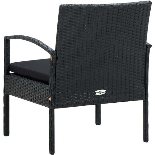 Vrtna stolica od poliratana s jastukom crna slika 10