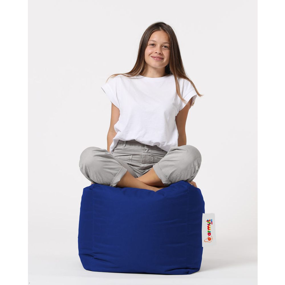 Plavi Kvadratni Puf - Blue Blue Garden Pouffe slika 3