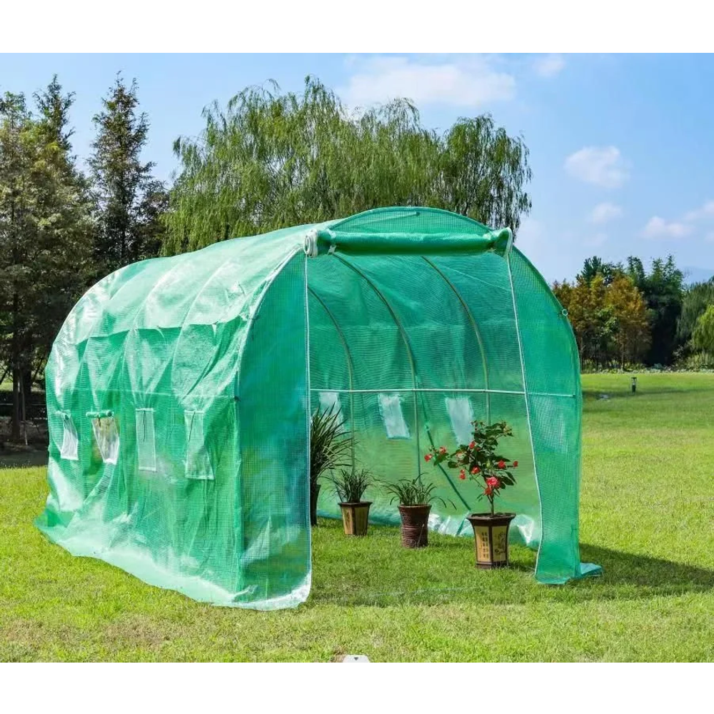 Vrtni tunelski staklenik 6 × 3 × 2 m, 18 m², s metalnom konstrukcijom i UV-otpornom folijom slika 3