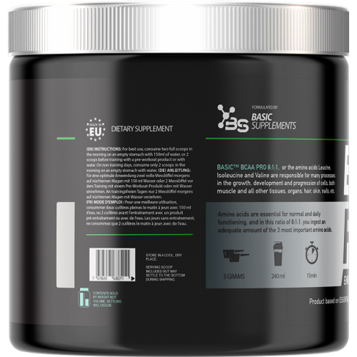 Basic Supplements EAA Pro Fresh Green Apple 300g  slika 3
