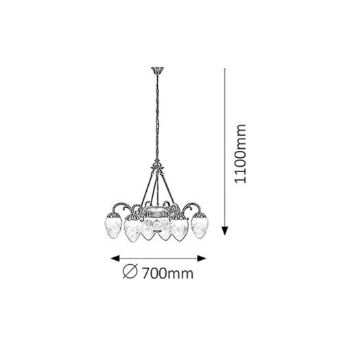 Rabalux Annabella 6arm luster E14 6x40W bronza Klasična rasveta slika 2