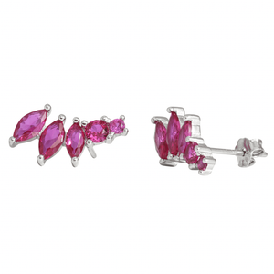 J&B Jewellery 925 Srebrne minđuše na šrafić 00046-Pink