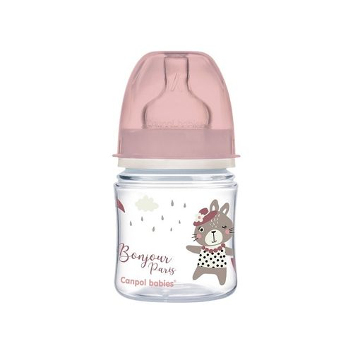 Canpol baby Flašica široki vrat, pp - 120 ml - bonjour paris pink slika 1